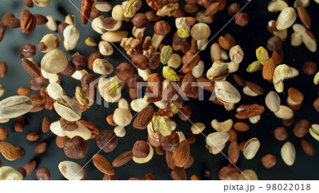 Freeze motion of flying mix of nuts. 98022018
