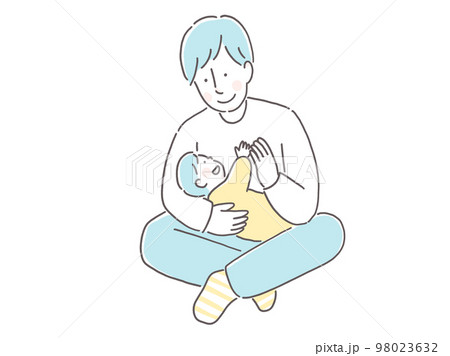 お父さんと赤ちゃん 98023632