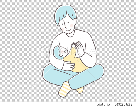お父さんと赤ちゃん 98023632