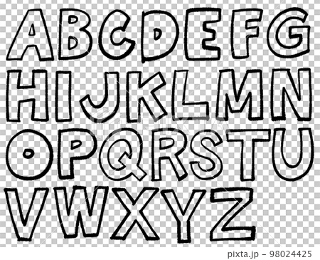 字母表大寫字母,手寫粗包字母,ABC 字母表大寫字母,手寫粗包字母,ABC 98024425