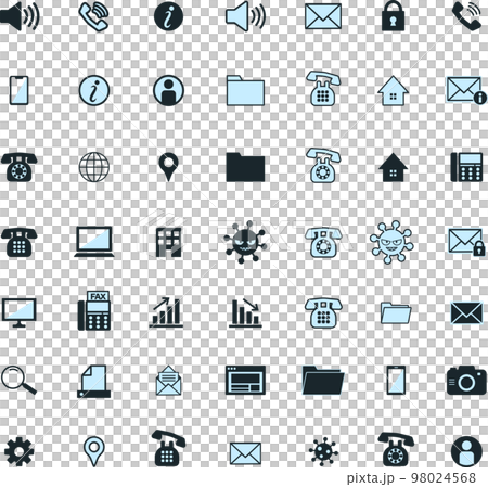 電話・コンタクトのシンプルイラストアイコンセット 98024568