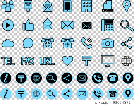 名刺等に使えるアイコンイラストセット 98024571