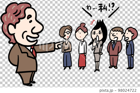 A female office worker who is surprised to be nominated by her boss 98024722