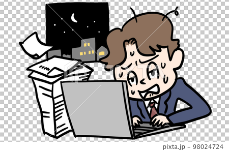 Working overtime until midnight is exhausting 98024724
