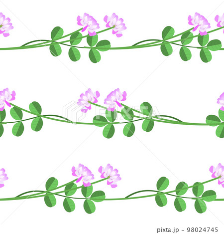 春に咲くレンゲソウの花のシームレスパターン 98024745
