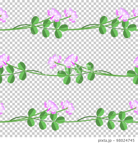 春に咲くレンゲソウの花のシームレスパターン 98024745