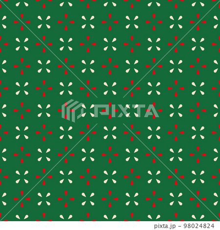 Abstract vector seamless pattern. Simple geometrical repeated background for holiday designs. Classic festive colors. Christmas or birthday tile print in red, green, and white-cream colors. Abstract vector seamless pattern. Simple geometrical repeated background for holiday designs. Classic festive colors. Christmas or birthday tile print in red, green, and white-cream colors. 98024824