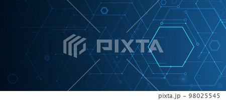 Abstract hexagon background. Technology poligonal design. Digital futuristic minimalism 98025545
