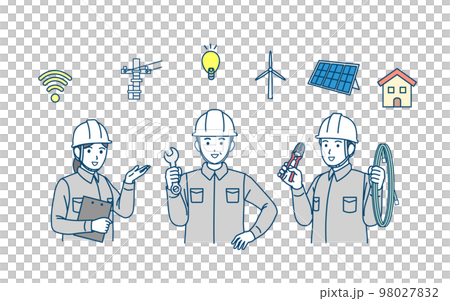 電工包工男女穿工作服圖解 98027832