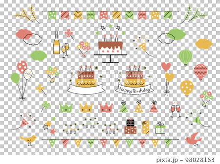 Birthday/anniversary illustration material 98028163