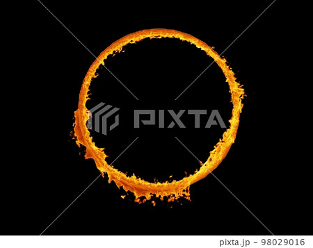 Fire flame ember isolated on black background. Close up Particle spark fire for mock up. 3d render. Fire flame ember isolated on black background. Close up Particle spark fire for mock up. 3d render. 98029016