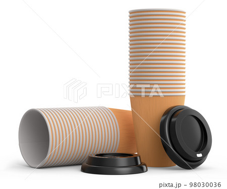 Set of paper coffee cups for cappuccino, americano, espresso, mocha, latte Set of paper coffee cups for cappuccino, americano, espresso, mocha, latte 98030036