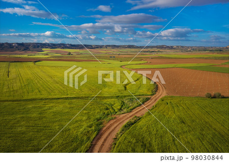 Aerial roads and paths. Colourful Country road. Aerial roads and paths. Colourful Country road. 98030844