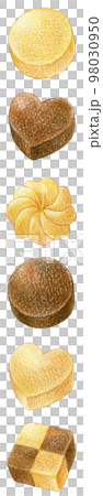 小さいクッキーの色鉛筆画縦ライン 小さいクッキーの色鉛筆画縦ライン 98030950