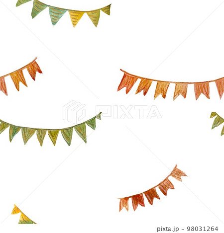 Happy birthday flags large pattern a watercolor  98031264