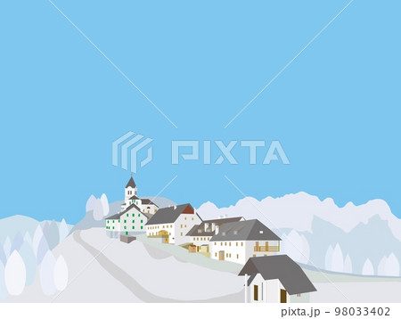 モンテ・サント・ディ・ルッサリ　monte　santo　di　lussari　ウディネ　イタリア　冬 98033402