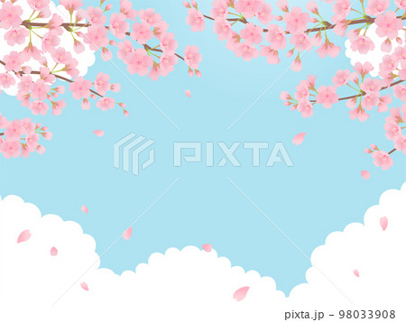桜と青空の背景フレーム 桜と青空の背景フレーム 98033908