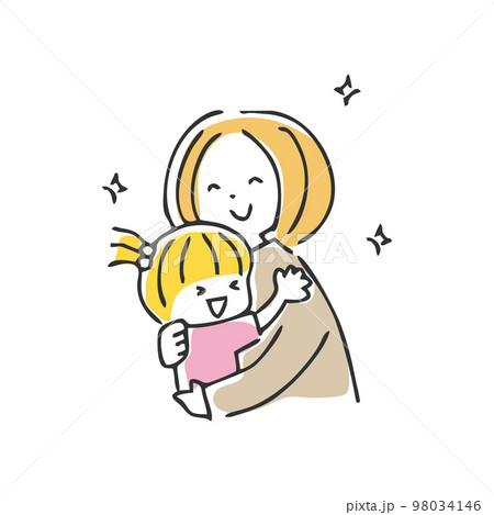 抱っこする母子 98034146