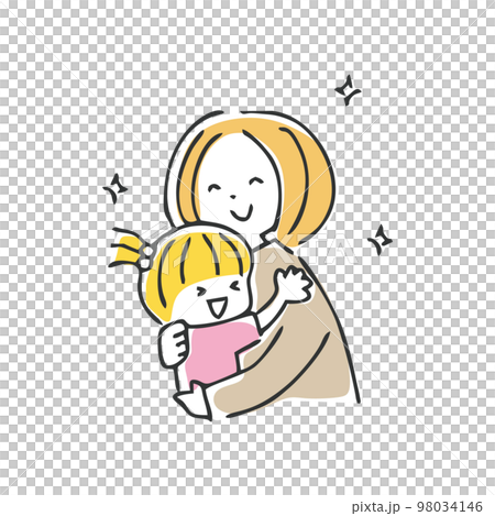 抱っこする母子 98034146