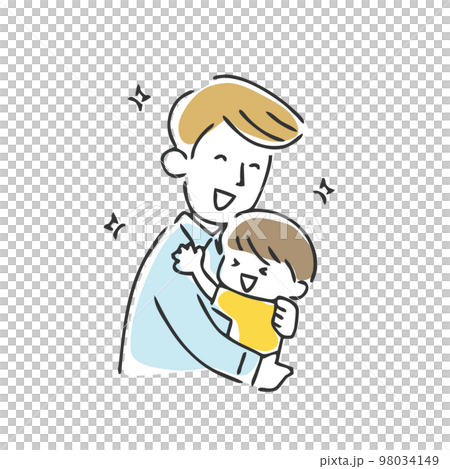 抱っこする父子 98034149