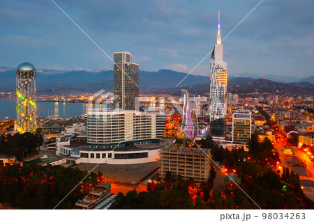 Aerial evening view of Georgian town Batumi 98034263