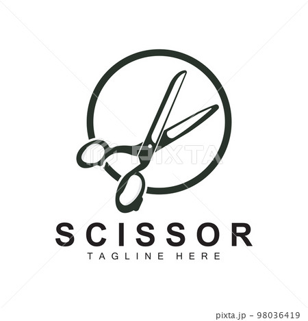 Scissors Logo Design, Barbershop Shaver Vector, Babershop Scissors Brand Illustration 98036419