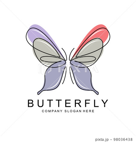 Butterfly Logo Design, Beautiful Flying Animal, Company Brand Icon Illustration, Screen Printing, Salon 98036438