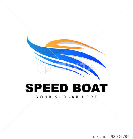 Speed Boat Logo, Fast Cargo Ship Vector, Sailboat, Design For Ship Manufacturing Company, Waterway Shipping, Marine Vehicles, Transportation 98036706