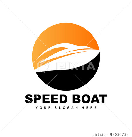 Speed Boat Logo, Fast Cargo Ship Vector, Sailboat, Design For Ship Manufacturing Company, Waterway Shipping, Marine Vehicles, Transportation 98036732