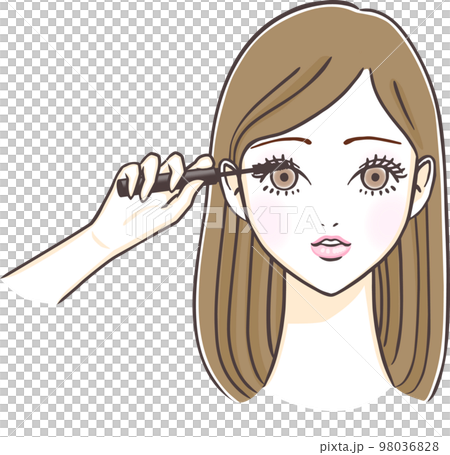 まつ毛にマスカラをつける若い女性 98036828