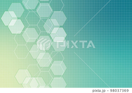 化学をイメージした六角形の背景素材パターン 化学をイメージした六角形の背景素材パターン 98037369