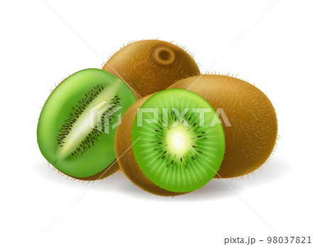 Realistic kiwi fruits Realistic kiwi fruits 98037821