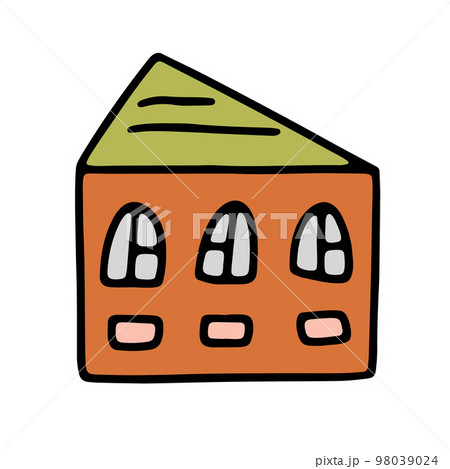 Doodle house. Sketch scribble style. Hand drawn build vector illustration 98039024