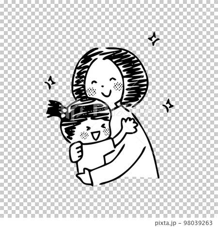 母親和孩子擁抱 98039263