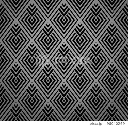 Abstract geometric pattern. A seamless vector background. Black and gray ornament. Graphic modern pattern. Simple lattice graphic design 98040269