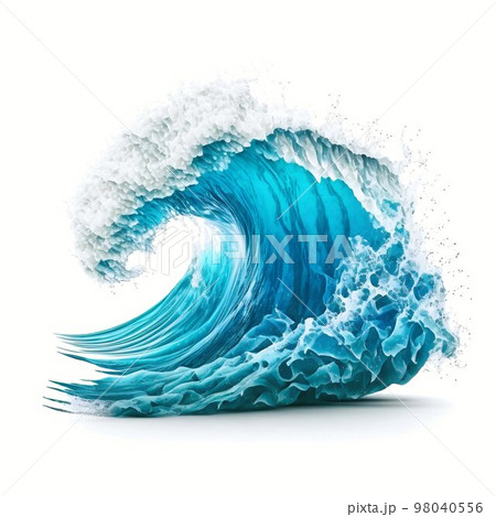 Water sea ocean wave isolated on white background  98040556