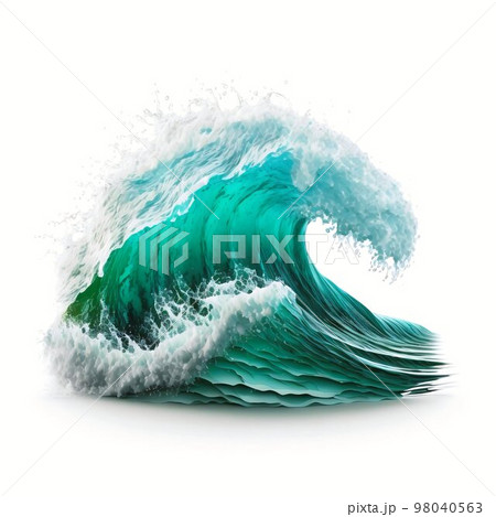Water sea ocean wave isolated on white background Water sea ocean wave isolated on white background 98040563