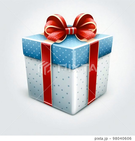 Gift box with ribbon isolated on white background  98040606