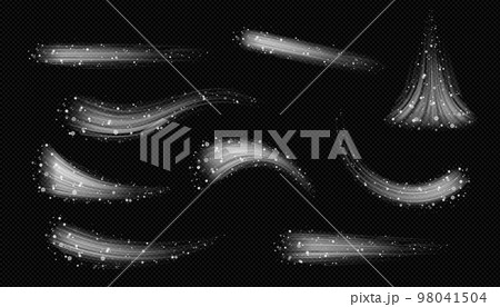 Air flow, wind blowing effect, trails snowflakes 98041504