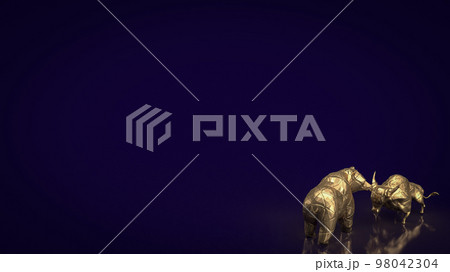 The bull and bear gold for business concept 3d rendering 98042304
