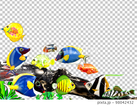 School of fish on the seabed 98042432