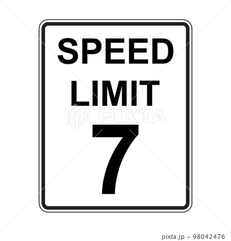 7 MPH road traffic sign icon vector for graphic design, logo, website, social media, mobile app, UI illustration 98042476