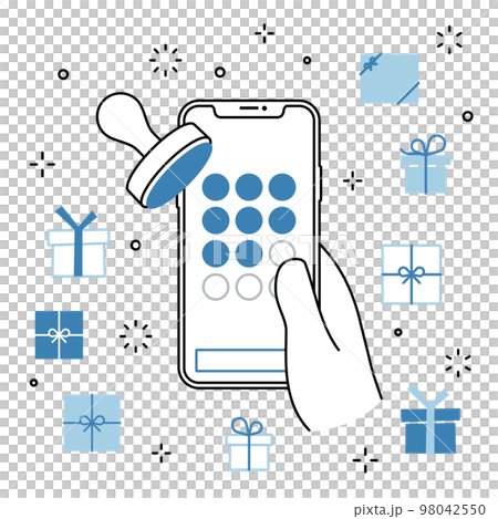 智能手機應用程序在手郵票卡禮品圖標集 98042550