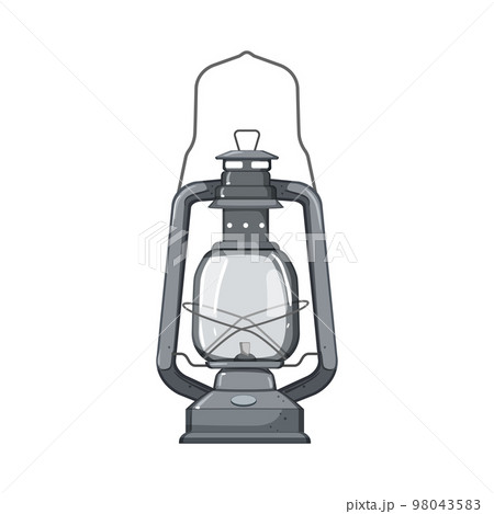 fire kerosene lamp cartoon vector illustration 98043583