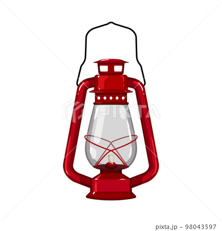 ancient kerosene lamp cartoon vector illustration 98043597