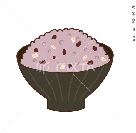 食べ物　朝食　ごはん　腸活　もち麦ごはん 98044226