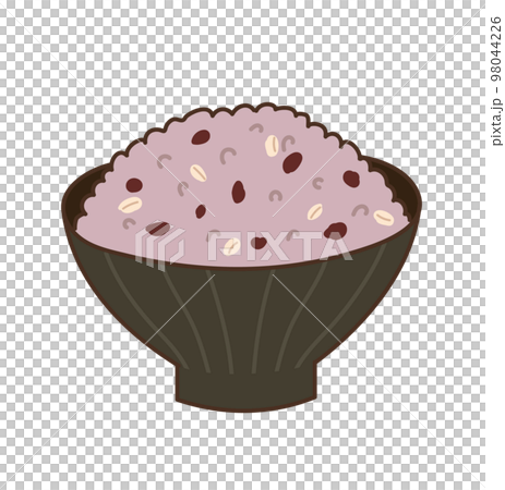 食べ物　朝食　ごはん　腸活　もち麦ごはん 98044226