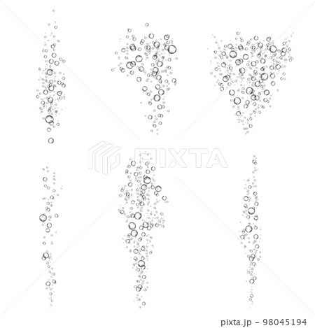Oxygen air bubbles  flow  in water on white  background. 98045194