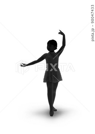 バレリーナの女の子 シルエット バレリーナの女の子 シルエット 98047433