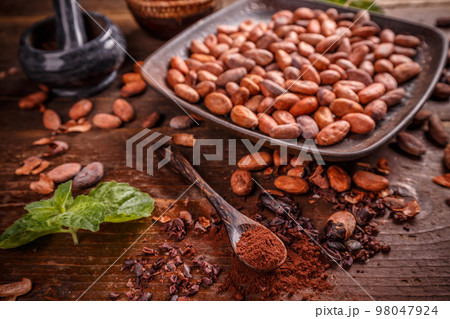 Organic cacao beans 98047924